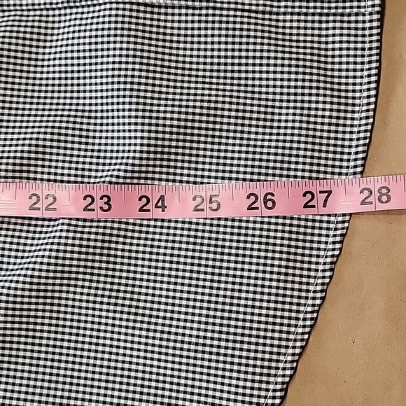 Liz Claiborne Size 2X Black White Gingham Check 3/4 Sleeve Button Front Blouse - Picture 9 of 12